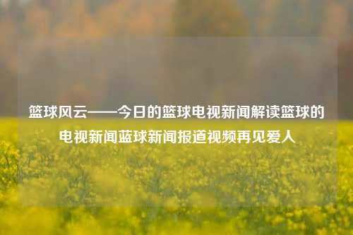 篮球风云——今日的篮球电视新闻解读篮球的电视新闻蓝球新闻报道视频再见爱人