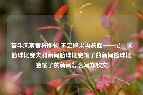 奋斗失常惜将即韧 未尝败果再战起——记一场篮球比赛失利新闻篮球比赛输了的新闻篮球比赛输了的新闻怎么写郑钦文