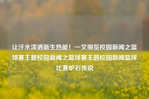 让汗水泼洒新生热能！一文细览校园新闻之篮球赛主题校园新闻之篮球赛主题校园新闻篮球比赛炉石传说