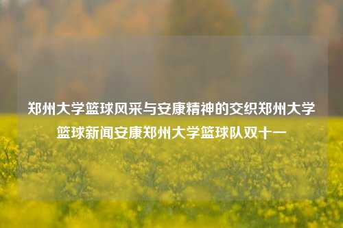 郑州大学篮球风采与安康精神的交织郑州大学篮球新闻安康郑州大学篮球队双十一