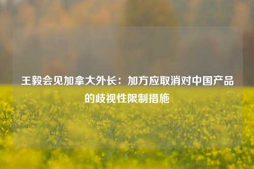 王毅会见加拿大外长：加方应取消对中国产品的歧视性限制措施