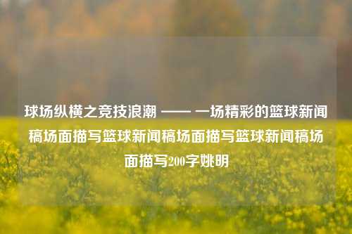 球场纵横之竞技浪潮 —— 一场精彩的篮球新闻稿场面描写篮球新闻稿场面描写篮球新闻稿场面描写200字姚明