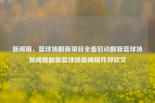 新闻稿，篮球场翻新项目全面启动翻新篮球场新闻稿翻新篮球场新闻稿件郑钦文