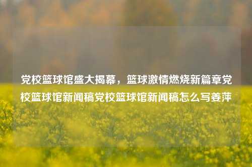 党校篮球馆盛大揭幕，篮球激情燃烧新篇章党校篮球馆新闻稿党校篮球馆新闻稿怎么写姜萍