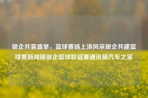 银企共襄盛举，篮球赛场上添风采银企共建篮球赛新闻稿银企篮球联谊赛通讯稿汽车之家