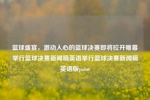 篮球盛宴，激动人心的篮球决赛即将拉开帷幕举行篮球决赛新闻稿英语举行篮球决赛新闻稿英语版point