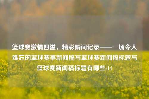 篮球赛激情四溢，精彩瞬间记录——一场令人难忘的篮球赛事新闻稿写篮球赛新闻稿标题写篮球赛新闻稿标题有哪些s14