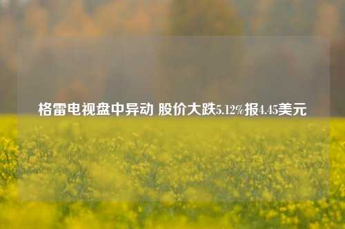 格雷电视盘中异动 股价大跌5.12%报4.45美元