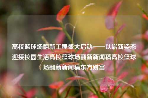 高校篮球场翻新工程盛大启动——以崭新姿态迎接校园生活高校篮球场翻新新闻稿高校篮球场翻新新闻稿东方财富