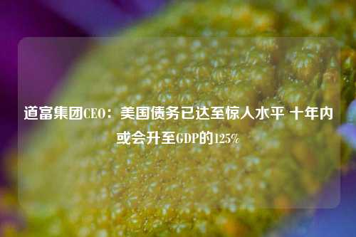 道富集团CEO：美国债务已达至惊人水平 十年内或会升至GDP的125%