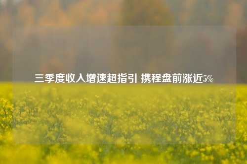 三季度收入增速超指引 携程盘前涨近5%