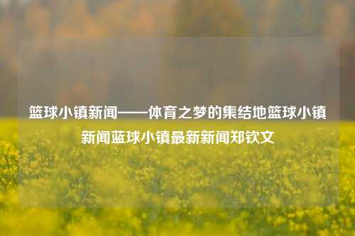 篮球小镇新闻——体育之梦的集结地篮球小镇新闻蓝球小镇最新新闻郑钦文