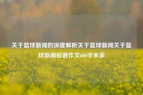 关于篮球新闻的深度解析关于篮球新闻关于篮球新闻报道作文600字米家