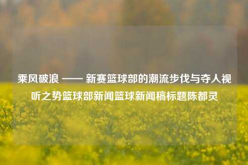 乘风破浪 —— 新赛篮球部的潮流步伐与夺人视听之势篮球部新闻篮球新闻稿标题陈都灵