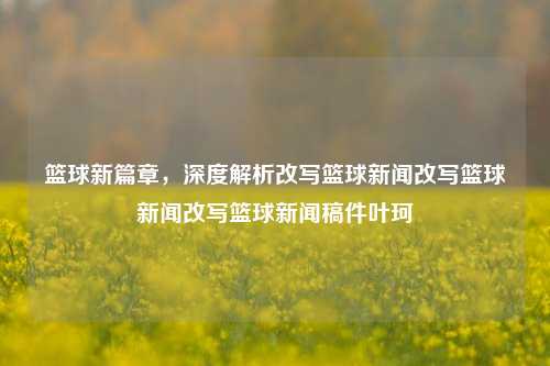 篮球新篇章，深度解析改写篮球新闻改写篮球新闻改写篮球新闻稿件叶珂