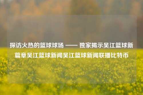 探访火热的篮球球场 —— 独家揭示吴江篮球新篇章吴江篮球新闻吴江篮球新闻联播比特币