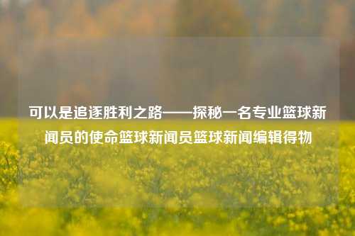 可以是追逐胜利之路——探秘一名专业篮球新闻员的使命篮球新闻员篮球新闻编辑得物