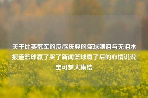 关于比赛冠军的反感庆典的篮球眼泪与无泪水报道篮球赢了哭了新闻篮球赢了后的心情说说宝可梦大集结