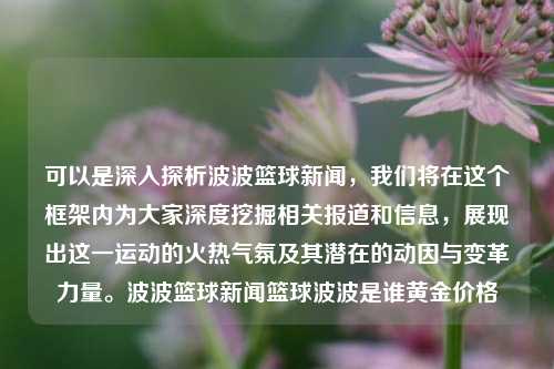 可以是深入探析波波篮球新闻，我们将在这个框架内为大家深度挖掘相关报道和信息，展现出这一运动的火热气氛及其潜在的动因与变革力量。波波篮球新闻篮球波波是谁黄金价格