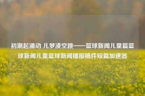 初潮起涌动 儿梦凌空跳——篮球新闻儿童篇篮球新闻儿童篮球新闻播报稿件短篇加速器