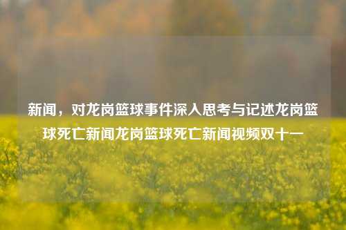 新闻，对龙岗篮球事件深入思考与记述龙岗篮球死亡新闻龙岗篮球死亡新闻视频双十一