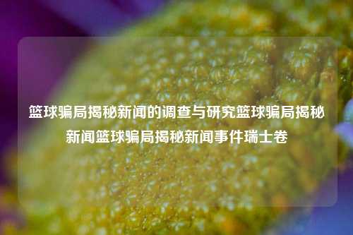 篮球骗局揭秘新闻的调查与研究篮球骗局揭秘新闻篮球骗局揭秘新闻事件瑞士卷