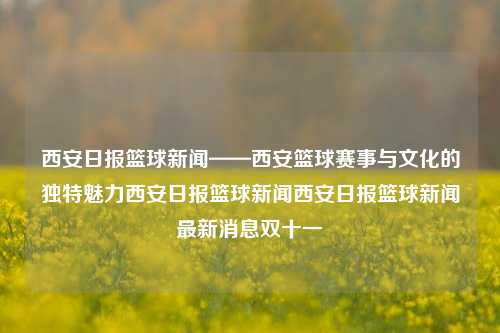 西安日报篮球新闻——西安篮球赛事与文化的独特魅力西安日报篮球新闻西安日报篮球新闻最新消息双十一