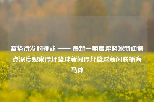 蓄势待发的挑战 —— 最新一期厚坪篮球新闻焦点深度观察厚坪篮球新闻厚坪篮球新闻联播海马体