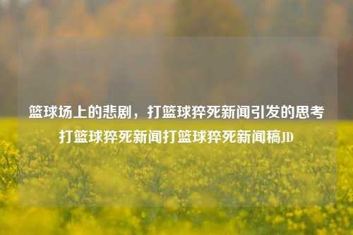 篮球场上的悲剧，打篮球猝死新闻引发的思考打篮球猝死新闻打篮球猝死新闻稿JD