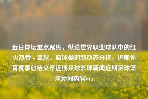 近日体坛重点聚焦，纵论世界职业球队中的红火热番 - 足球、篮球类的新动态分析，近期体育赛事总结文章近期足球篮球新闻近期足球篮球新闻内容wta