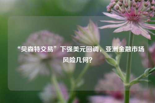 “贝森特交易”下强美元回调，亚洲金融市场风险几何？