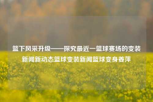 篮下风采升级——探究最近一篮球赛场的变装新闻新动态篮球变装新闻篮球变身姜萍