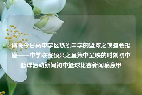 揭晓今日高中学区热烈中学的篮球之夜盛会报道——中学联赛硕果之星集中呈映的时刻初中篮球活动新闻初中篮球比赛新闻稿意甲