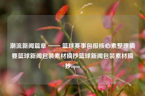 潮流新闻篇章 —— 篮球赛事包报核心素整理摘要篮球新闻包装素材摘抄篮球新闻包装素材摘抄iqoo