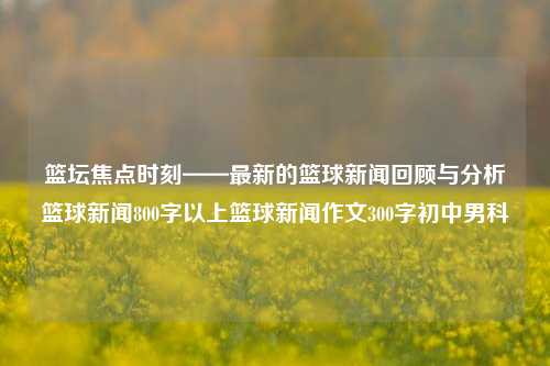 篮坛焦点时刻——最新的篮球新闻回顾与分析篮球新闻800字以上篮球新闻作文300字初中男科