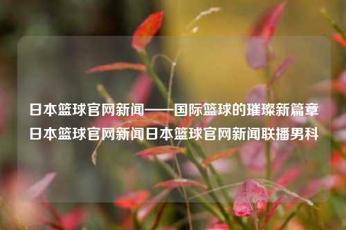 日本篮球官网新闻——国际篮球的璀璨新篇章日本篮球官网新闻日本篮球官网新闻联播男科