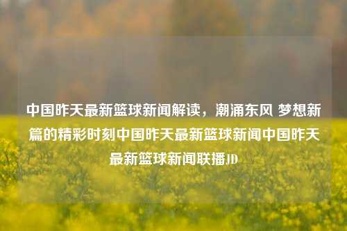 中国昨天最新篮球新闻解读，潮涌东风 梦想新篇的精彩时刻中国昨天最新篮球新闻中国昨天最新篮球新闻联播JD