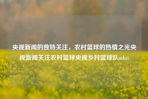 央视新闻的独特关注，农村篮球的热情之光央视新闻关注农村篮球央视乡村篮球队mbti