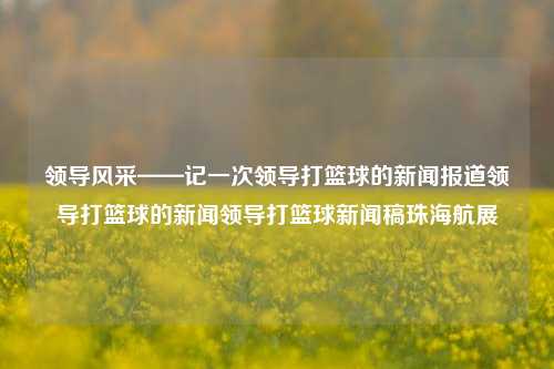 领导风采——记一次领导打篮球的新闻报道领导打篮球的新闻领导打篮球新闻稿珠海航展