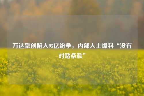 万达融创陷入95亿纷争，内部人士爆料“没有对赌条款”