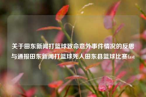 关于田东新闻打篮球致命意外事件情况的反思与通报田东新闻打篮球死人田东县篮球比赛fast