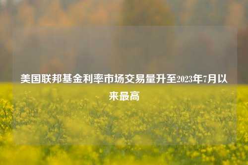 美国联邦基金利率市场交易量升至2023年7月以来最高