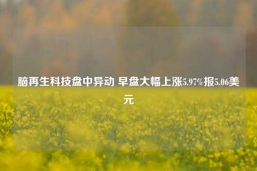 脑再生科技盘中异动 早盘大幅上涨5.97%报5.06美元