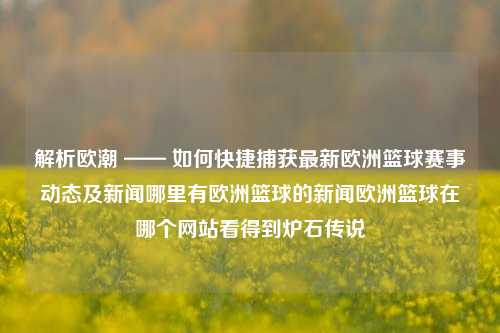 解析欧潮 —— 如何快捷捕获最新欧洲篮球赛事动态及新闻哪里有欧洲篮球的新闻欧洲篮球在哪个网站看得到炉石传说